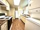 Full kitchen with appliances, ample counter space, and laminate flooring at 1750 Linden St, Indianapolis, IN 46203