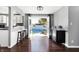 French doors open to a view of the pool and backyard at 3005 Olive Branch Rd, Greenwood, IN 46143