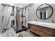 Modern bathroom with double vanity and walk-in shower at 3005 Olive Branch Rd, Greenwood, IN 46143