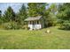 Small shed-like structure in a grassy backyard setting at 6502 Allisonville Rd, Indianapolis, IN 46220