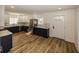 Modern kitchen with dark blue cabinets and white countertops at 1666 Union St, Indianapolis, IN 46225