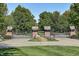 Brick pillars and wrought iron gates lead to a private property at 6470 Around The Hills Rd, Indianapolis, IN 46226