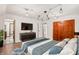 Large main bedroom with hardwood floors and modern closet at 6470 Around The Hills Rd, Indianapolis, IN 46226