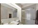 Bright bathroom with a shower stall and updated vanity at 1053 Millwood Ct # 3, Indianapolis, IN 46260