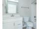 Clean bathroom with white vanity and bathtub at 4435 W Preserve Pass, New Palestine, IN 46163
