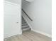 Unfinished basement with carpeted stairs at 4435 W Preserve Pass, New Palestine, IN 46163