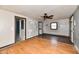 Simple living room with laminate flooring needing renovation at 214 Tippecanoe Dr, Noblesville, IN 46062