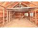 Interior of rustic wooden garage; needs some work at 214 Tippecanoe Dr, Noblesville, IN 46062