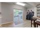 Finished basement with sliding glass door leading to backyard patio at 6438 Pin Oak Dr, McCordsville, IN 46055