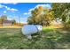 Large propane tank in the backyard, near the shed and fence at 7234 N Christopher Ln, Fairland, IN 46126