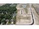 Aerial view of new homes under construction and surrounding area at 7920 Magnolia St, New Palestine, IN 46163