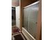 Bathroom with shower/tub combo and patterned flooring at 1449 Danielle Dr, Indianapolis, IN 46231