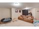 Finished basement theater with seating and projector at 1957 Cherry Tree Rd, Avon, IN 46123