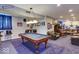 Basement game room featuring a pool table and comfortable seating at 1957 Cherry Tree Rd, Avon, IN 46123