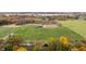 Aerial view of property with farm buildings and surrounding fields at 345 S 775 E, Zionsville, IN 46077