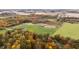 Aerial view of farm showing fields and autumn colors at 345 S 775 E, Zionsville, IN 46077