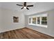 Bedroom with bay window and ceiling fan at 9562 N Gasburg Rd, Mooresville, IN 46158