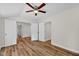 Spacious bedroom with double doors and hardwood floors at 9562 N Gasburg Rd, Mooresville, IN 46158