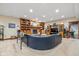 Spacious basement Gathering room featuring a fireplace and built-in shelving at 1079 Old Eagle Way, Greenwood, IN 46143