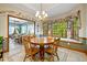 Bright breakfast nook with a round table and built-in window seat at 1079 Old Eagle Way, Greenwood, IN 46143