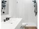 Clean bathroom with white subway tile, modern vanity, and shower at 318 N Tacoma Ave, Indianapolis, IN 46201