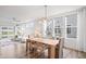 Bright dining area with wood table and access to living room at 802 Weldon Way, Westfield, IN 46074