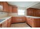View of kitchen with wood cabinets and countertops at 216 E Elm St, Jamestown, IN 46147