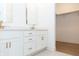 Bathroom boasts double vanity, marble countertop, and walk-in closet at 4407 W Wandalee Ct, New Palestine, IN 46163