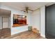 Small kitchenette with wood countertop and open shelving at 108 E St Clair St # B, Indianapolis, IN 46204