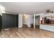 Spacious living room featuring hardwood floors and a ceiling fan at 108 E St Clair St # B, Indianapolis, IN 46204