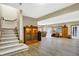 Finished basement with hardwood floors, access to backyard, and ample living space at 7178 Lockford N, Avon, IN 46123