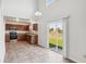 Kitchen with granite countertops and backyard access at 4633 Angelica Dr, Indianapolis, IN 46237