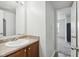 Clean bathroom with a vanity and tiled floor at 4633 Angelica Dr, Indianapolis, IN 46237