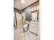 Bathroom with shower, toilet, and white vanity at 808 Copperfield Xing, Danville, IN 46122