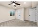 Spacious finished basement bedroom with neutral carpeting and ample closet space at 16703 Ayshire Dr, Fishers, IN 46037