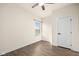 Simple bedroom with wood-look flooring and ceiling fan at 16703 Ayshire Dr, Fishers, IN 46037
