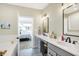 Spa-like bathroom with double vanity, soaking tub, and walk-in shower at 12594 Tidecrest Dr, Fishers, IN 46037