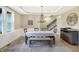 Formal dining room with chandelier, hardwood floors, and built-in sideboard at 12594 Tidecrest Dr, Fishers, IN 46037