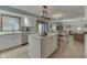 Open concept kitchen with island and stainless steel appliances at 6971 Lynx Dr, Nineveh, IN 46164