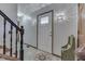 Entryway with staircase, tile flooring, and a stained glass door at 6971 Lynx Dr, Nineveh, IN 46164