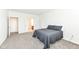 Bedroom with double bed and access to bathroom at 3518 Heathcliff Ct, Westfield, IN 46074