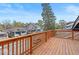 Spacious deck with wooden railings offering a neighborhood view at 3752 Ruckle St, Indianapolis, IN 46205