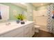 Bathroom with double vanity and a tub shower combo at 236 Sam Himsel Way, Danville, IN 46122