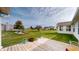 View from deck shows large backyard and neighboring homes at 1202 Creek Bend Dr, Greenwood, IN 46143