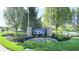 Landscaped entrance to Crooked Bend community at 1202 Creek Bend Dr, Greenwood, IN 46143