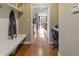 Hallway view of kitchen and home office at 236 N Liberty Blvd, Mooresville, IN 46158