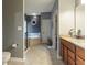 Elegant bathroom with soaking tub, shower, and granite vanity at 236 N Liberty Blvd, Mooresville, IN 46158
