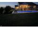 Night view of pool and patio area with string lights at 3503 W 100 N, Bargersville, IN 46106