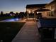 Evening view of inground pool and patio area at 3503 W 100 N, Bargersville, IN 46106