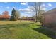 Spacious backyard with mature trees and well-maintained lawn at 521 Eagle Crest Dr, Brownsburg, IN 46112